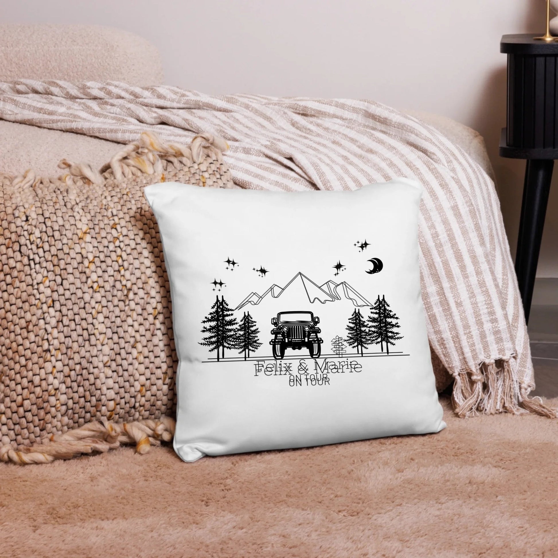 Personalisiertes Camping Kissen Offroad 4x4 (40x40cm Baumwolle) Little Mathilda Little Mathilda Kissen