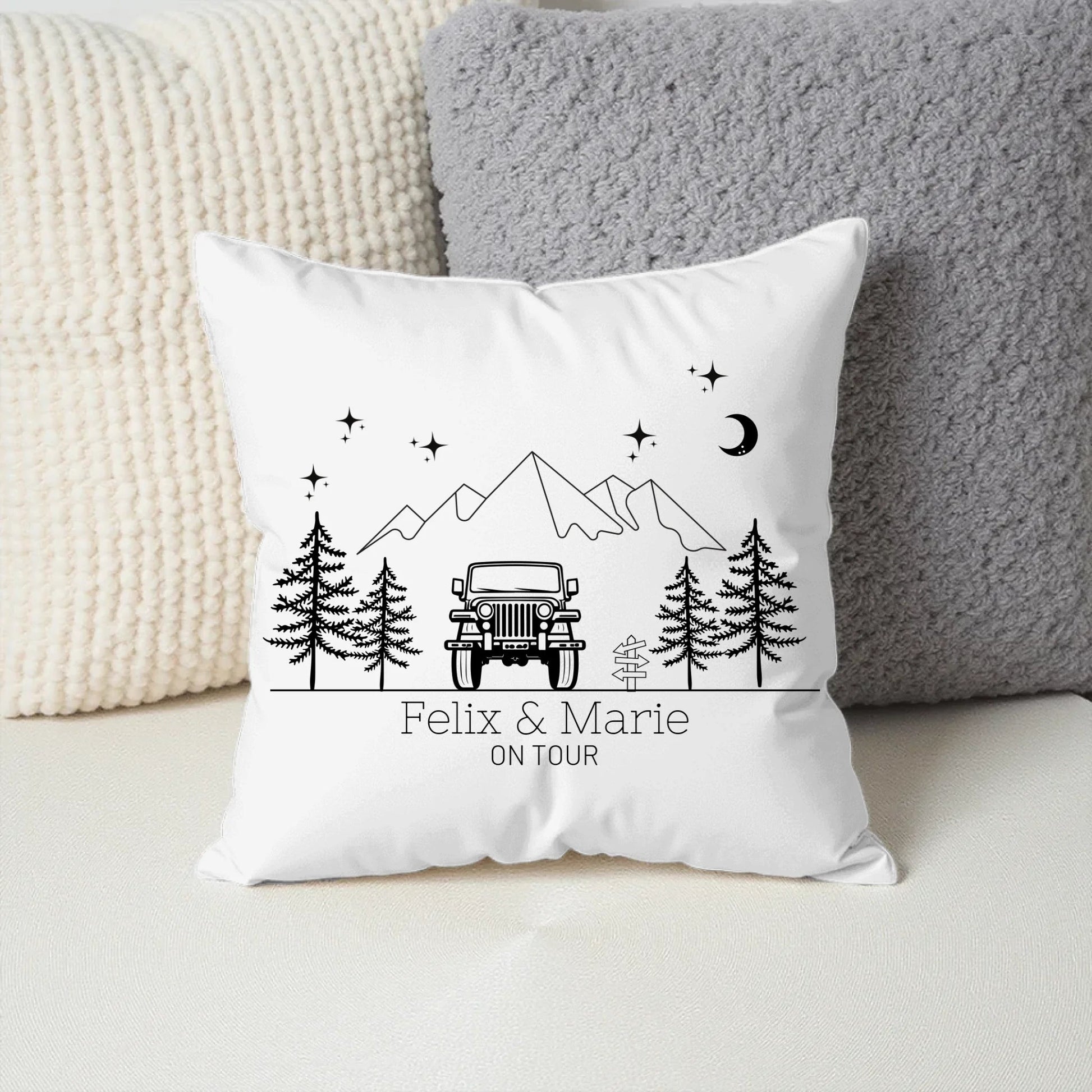 Personalisiertes Camping Kissen Offroad 4x4 (40x40cm Baumwolle) Little Mathilda Little Mathilda Kissen