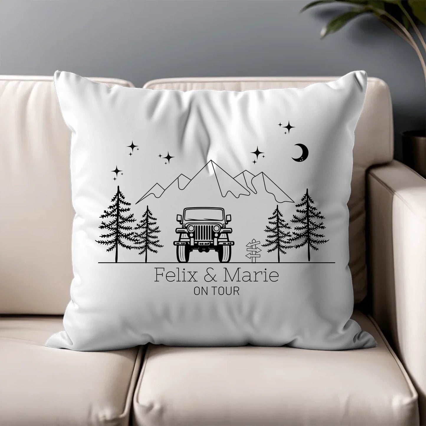 Personalisiertes Camping Kissen Offroad 4x4 (40x40cm Baumwolle) Little Mathilda Little Mathilda Kissen