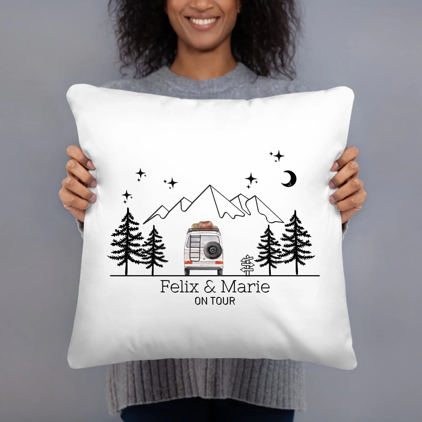 Personalisiertes Camping Kissen Wohnmobil Aquarell (40x40cm Baumwolle) Little Mathilda Little Mathilda Kissen