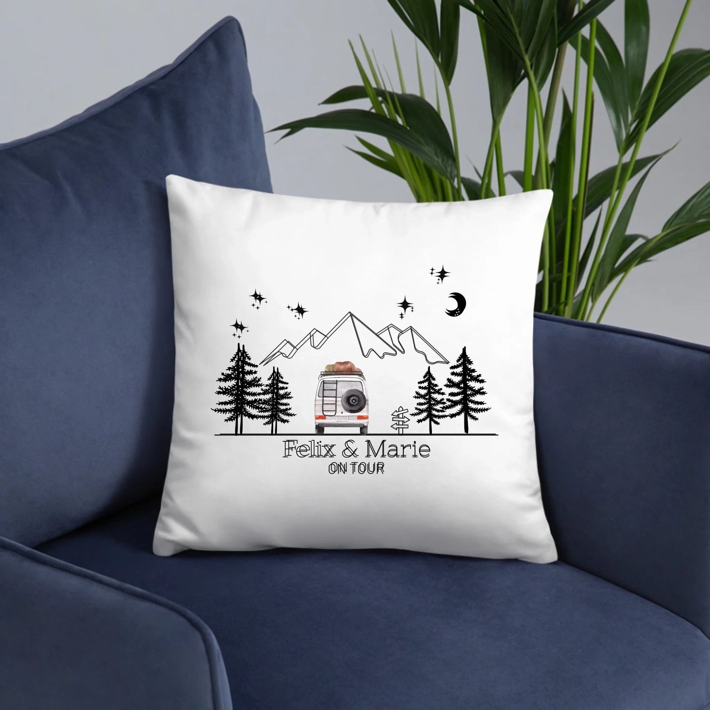 Personalisiertes Camping Kissen Wohnmobil Aquarell (40x40cm Baumwolle) Little Mathilda Little Mathilda Kissen