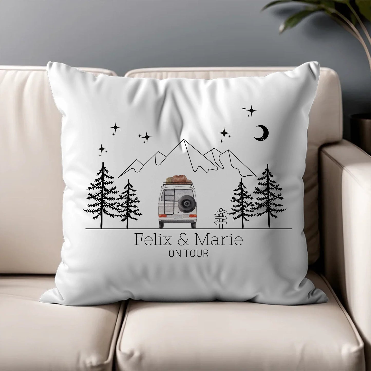 Personalisiertes Camping Kissen Wohnmobil Aquarell (40x40cm Baumwolle) Little Mathilda Little Mathilda Kissen