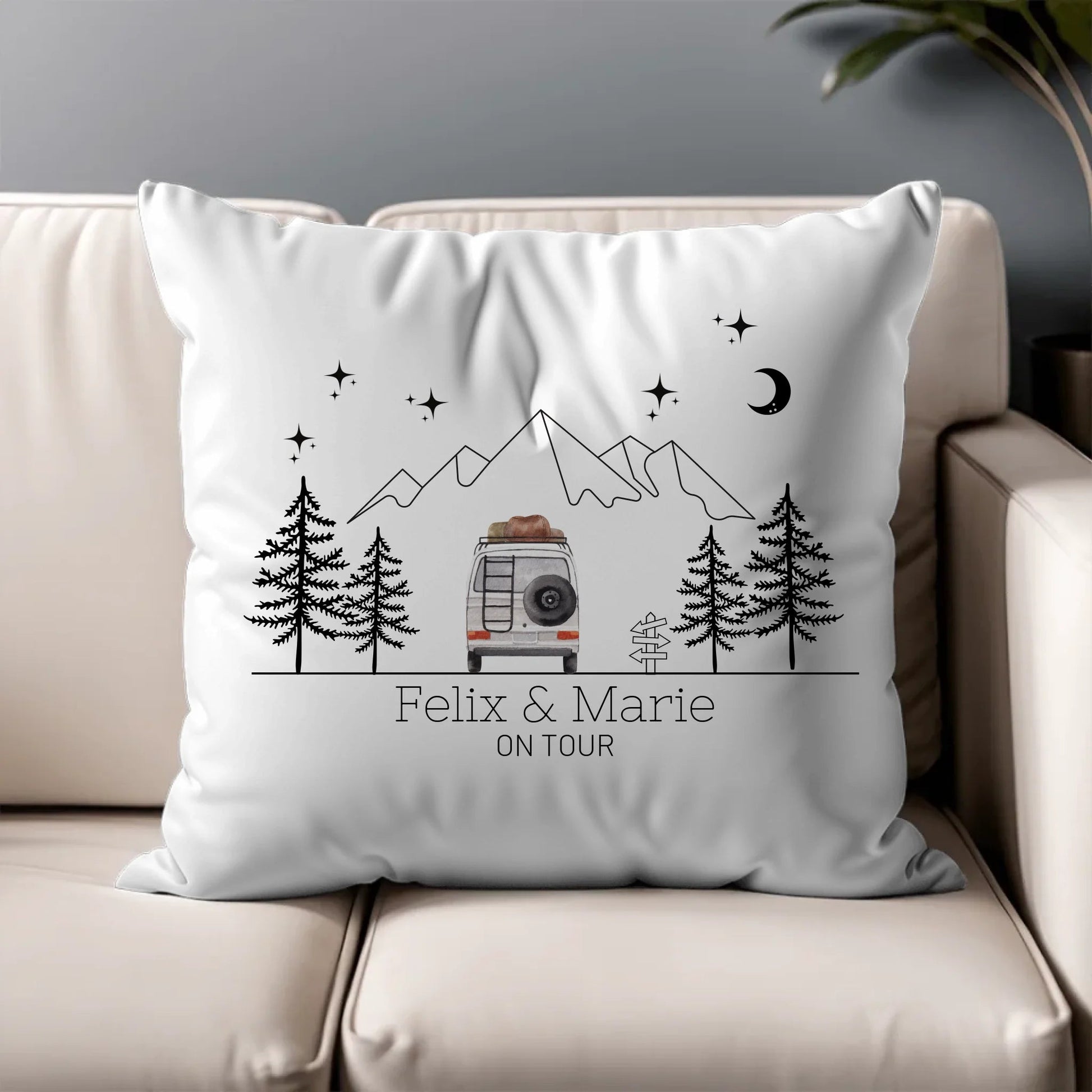 Personalisiertes Camping Kissen Wohnmobil Aquarell (40x40cm Baumwolle) Little Mathilda Little Mathilda Kissen