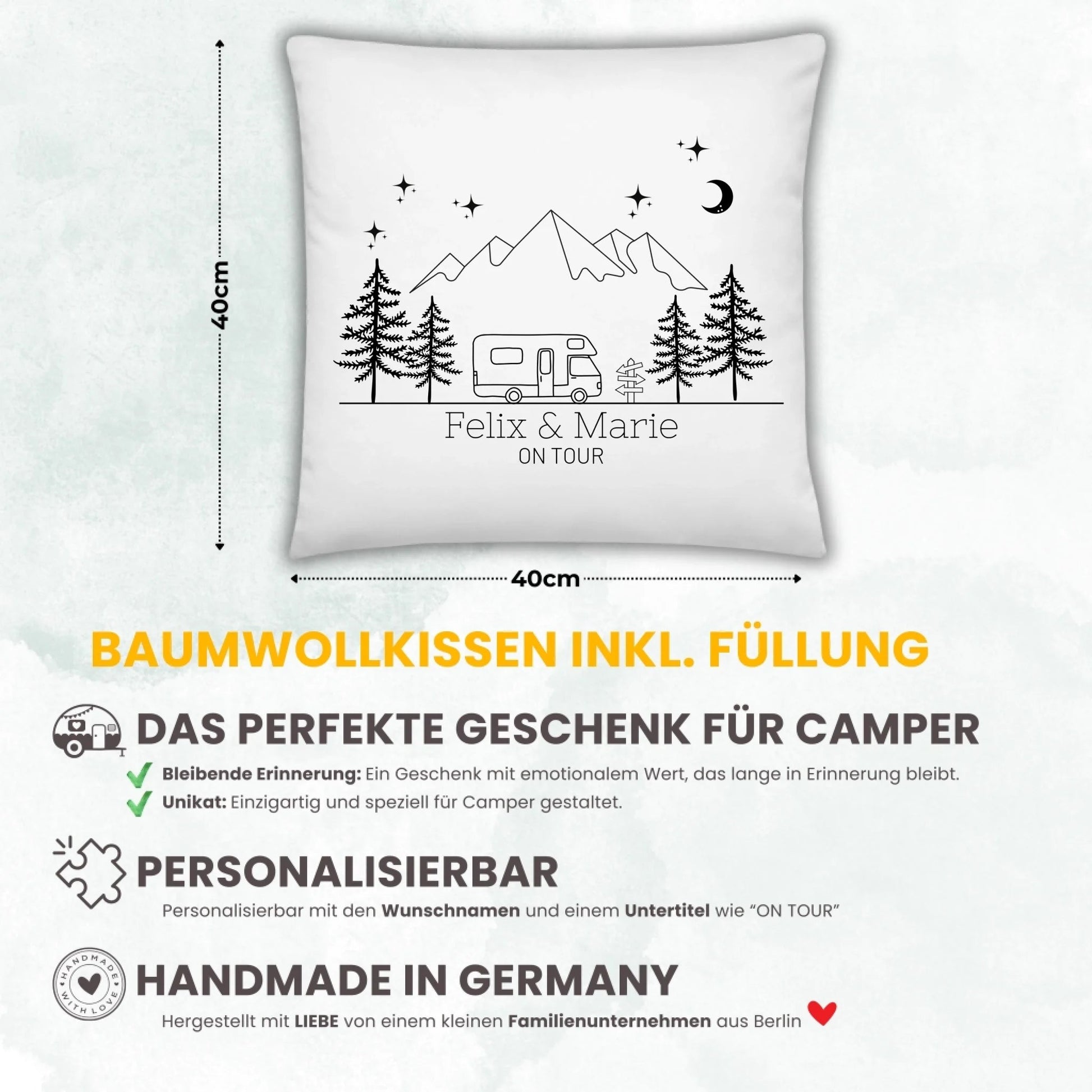 Personalisiertes Camping Kissen Wohnmobil Illustration Little Mathilda Little Mathilda Kissen
