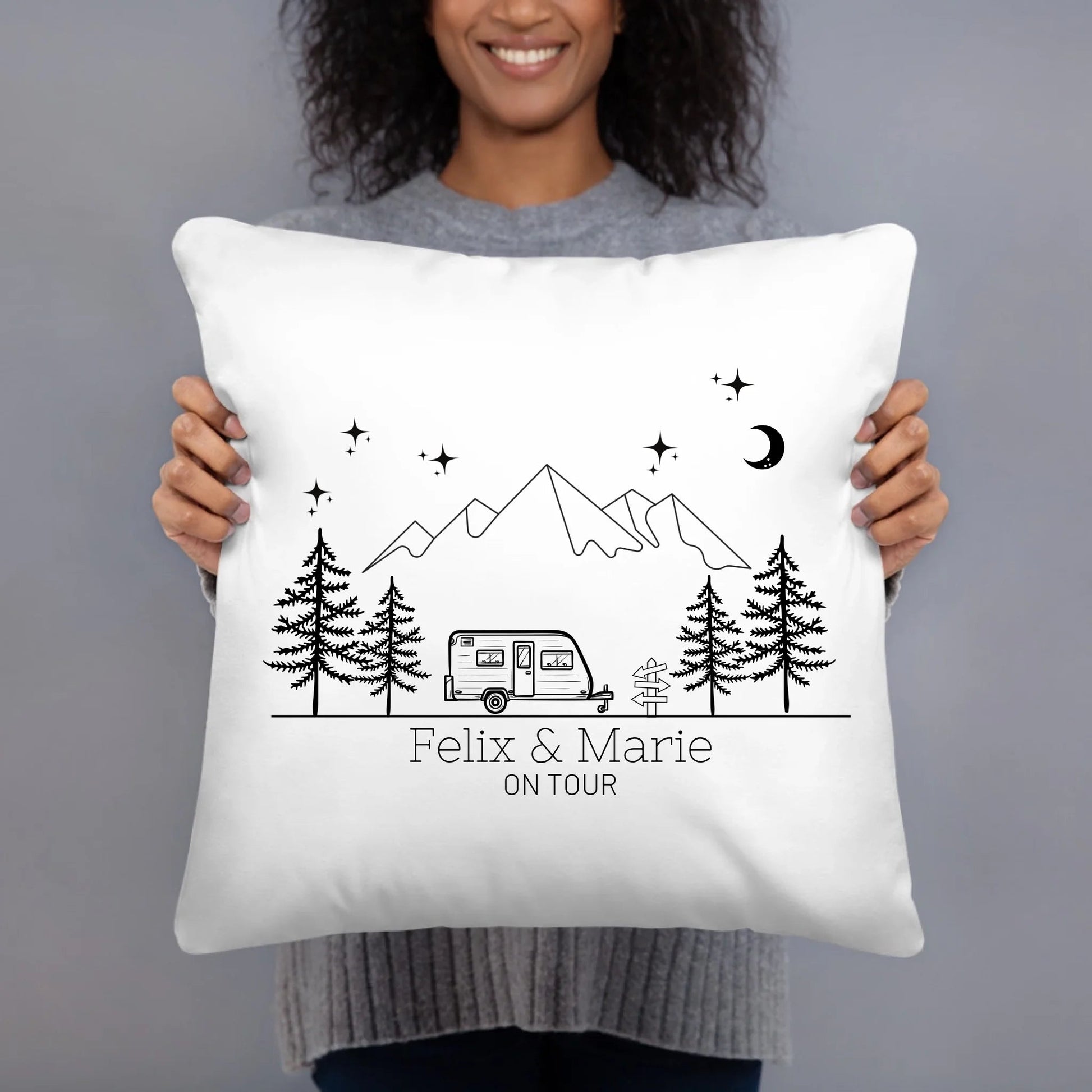 Personalisiertes Camping Kissen Wohnmobilanhänger mit Namen Little Mathilda Little Mathilda Kissen
