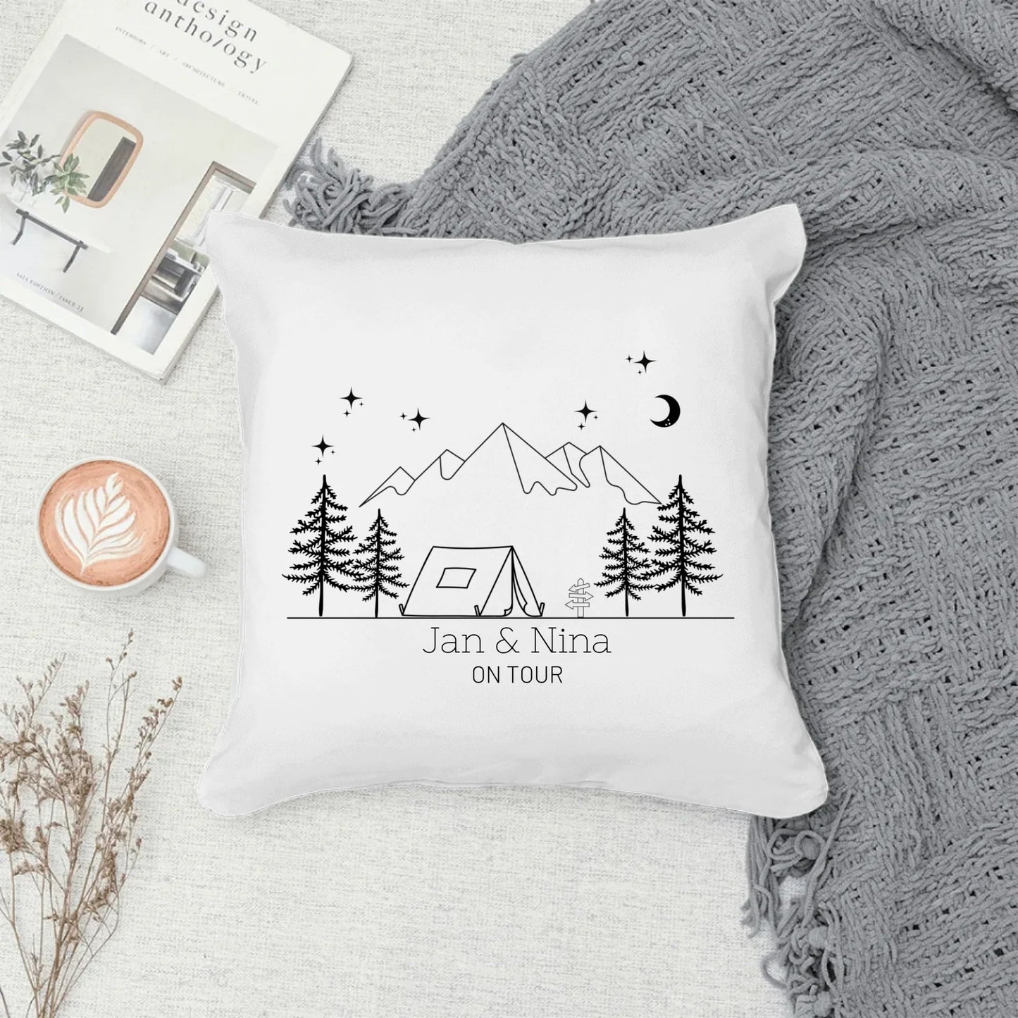 Personalisiertes Camping Kissen "Zelt" (40x40cm Baumwolle) Little Mathilda Little Mathilda Kissen