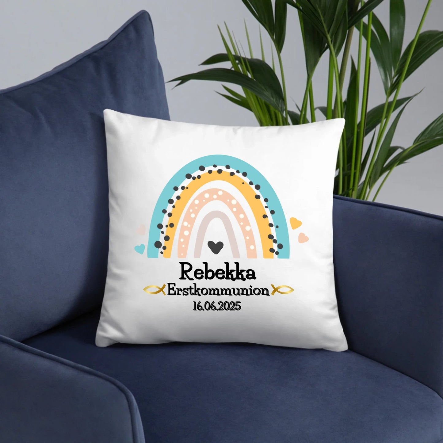 Personalisiertes Erstkommunion - Kissen mit Namen – Baumwollkissen 40×40 cm Little Mathilda Little Mathilda Kissen
