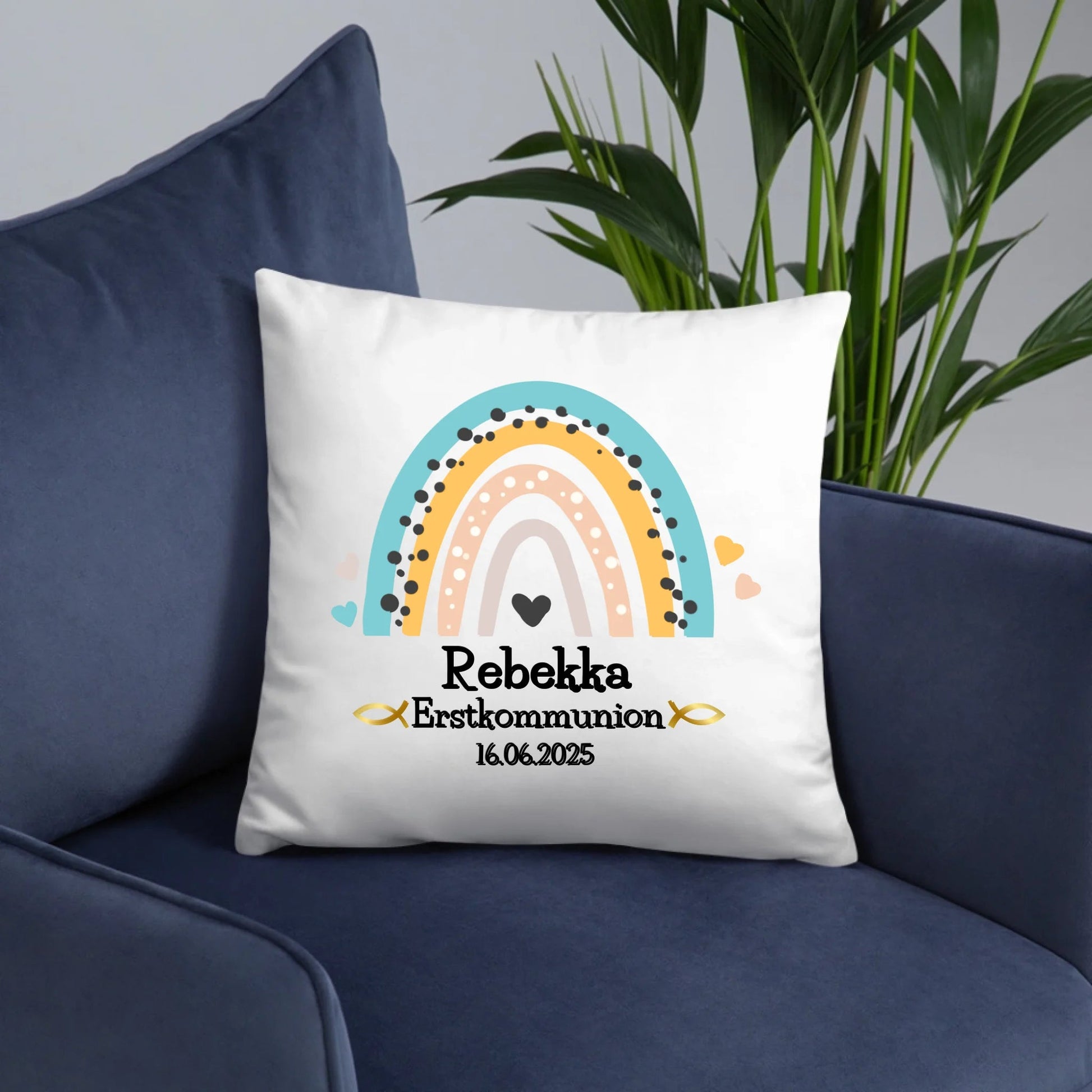 Personalisiertes Erstkommunion - Kissen mit Namen – Baumwollkissen 40×40 cm Little Mathilda Little Mathilda Kissen