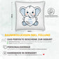 Personalisiertes Geburtskissen Elefant mit Namen, Datum, Gewicht und Größe Little Mathilda Little Mathilda Kissen