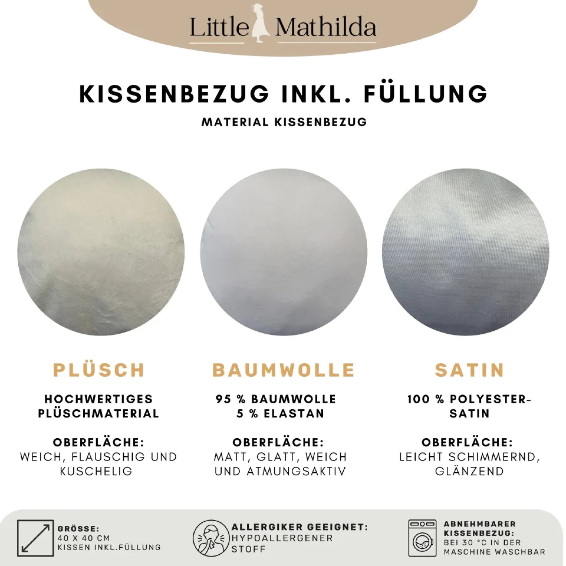 Personalisiertes Geburtskissen: Fuchskids (40x40cm Baumwolle) Little Mathilda Little Mathilda Kissen