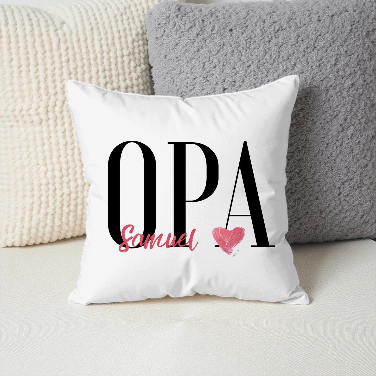 Personalisiertes Opa Kissen mit Namen der Enkelkinder Little Mathilda Little Mathilda Kissen