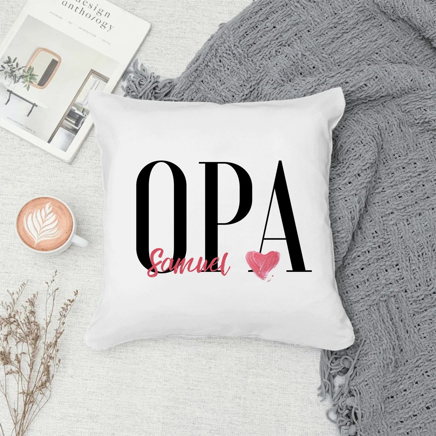 Personalisiertes Opa Kissen mit Namen der Enkelkinder Little Mathilda Little Mathilda Kissen