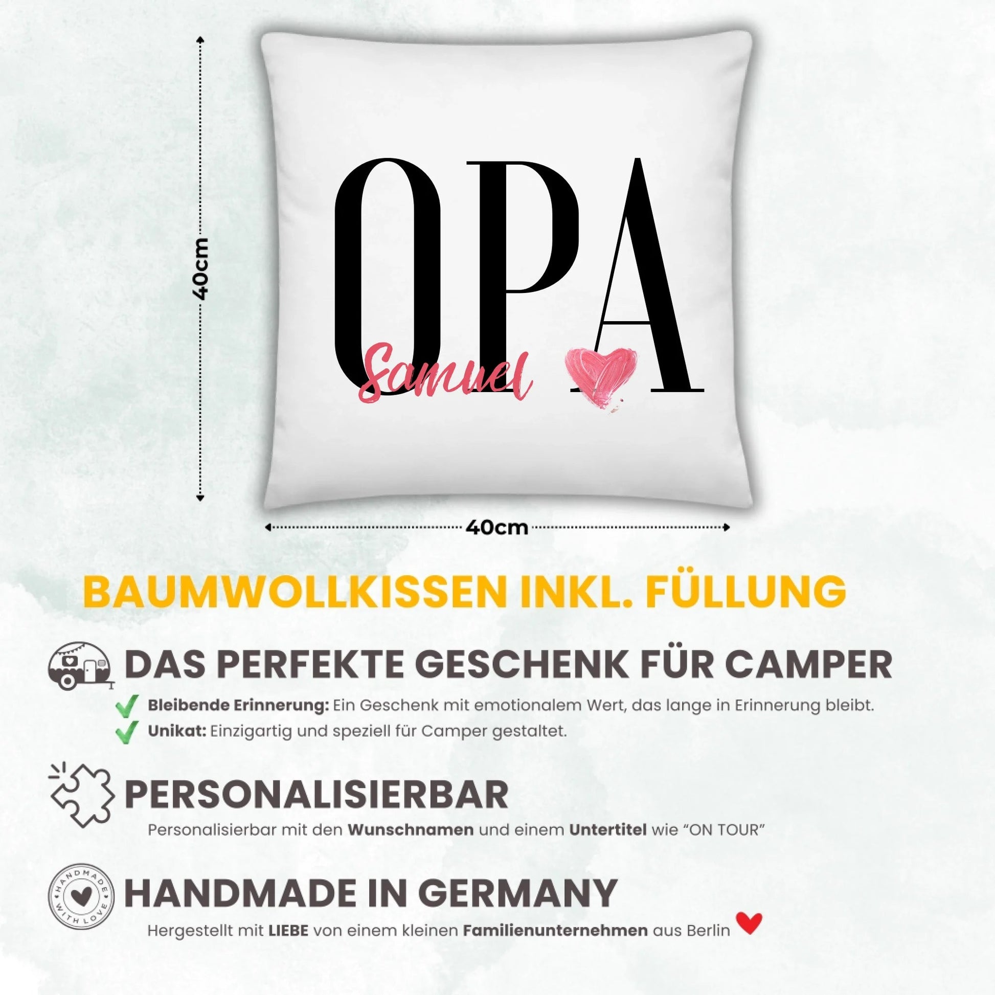 Personalisiertes Opa Kissen mit Namen der Enkelkinder Little Mathilda Little Mathilda Kissen
