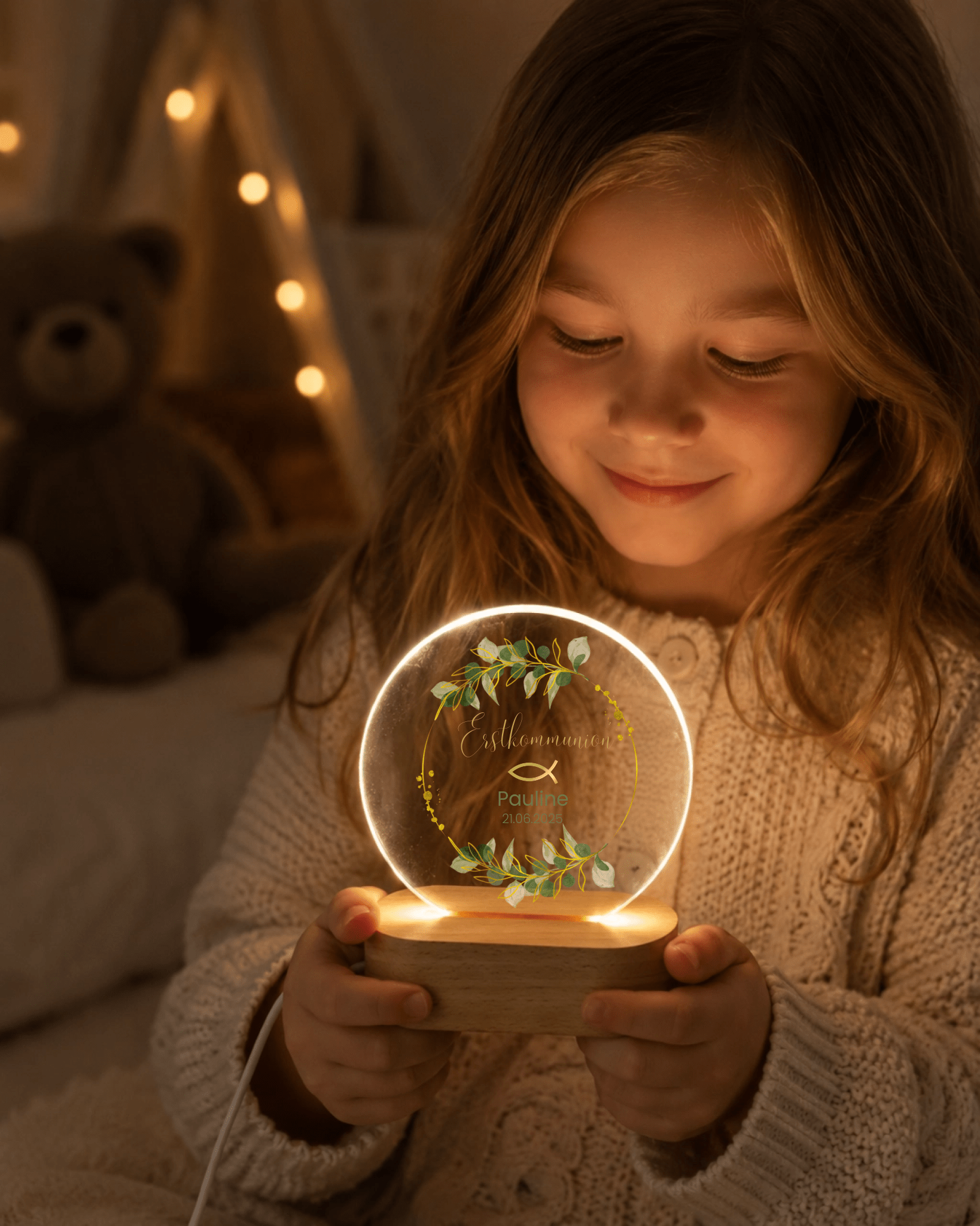 Personalisiertes Acryl - Nachtlicht zur Erstkommunion, Kommunion oder Konfirmation Little Mathilda Little Mathilda Nachtlicht