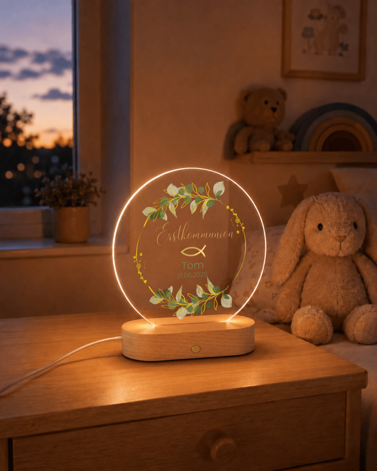 Personalisiertes Acryl-Nachtlicht zur Erstkommunion, Kommunion oder Konfirmation Little Mathilda Little Mathilda Nachtlicht