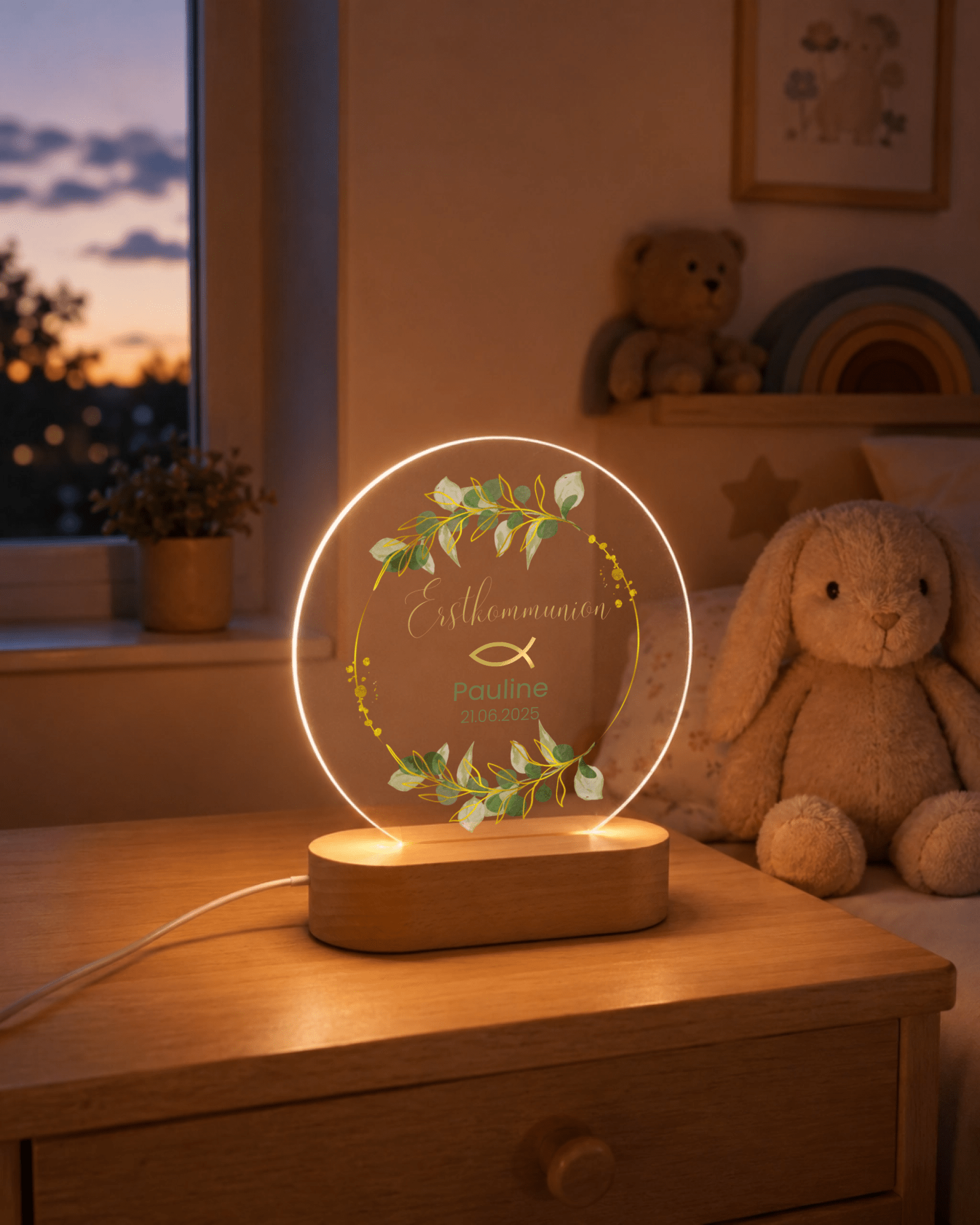 Personalisiertes Acryl - Nachtlicht zur Erstkommunion, Kommunion oder Konfirmation Little Mathilda Little Mathilda Nachtlicht