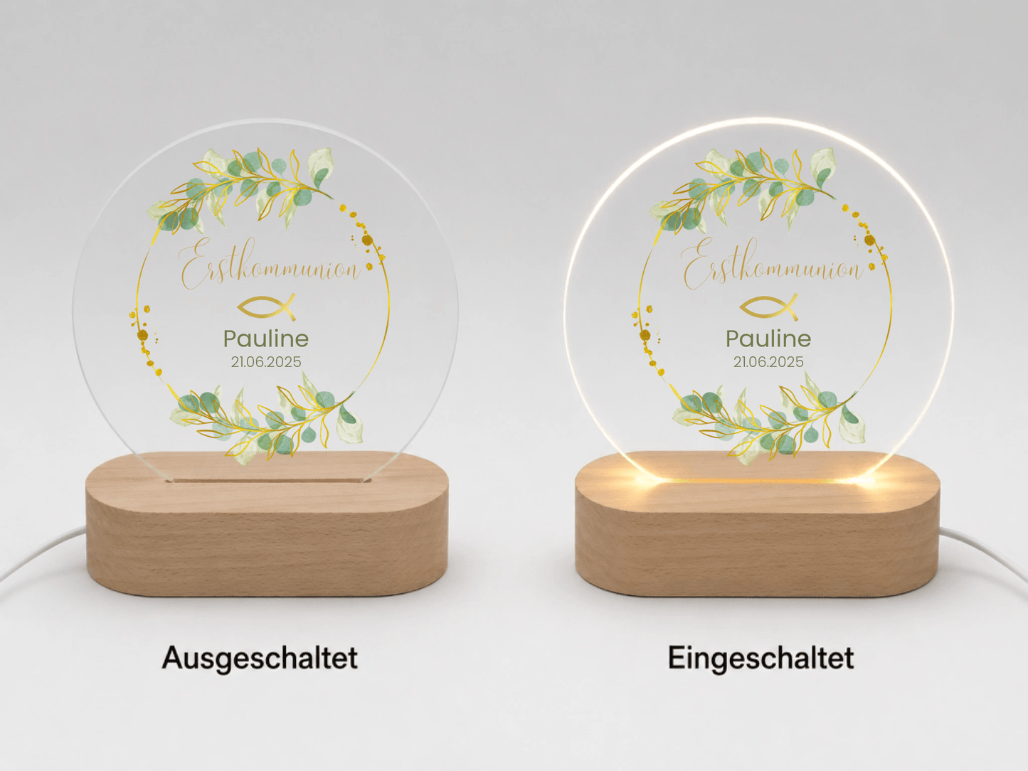 Personalisiertes Acryl - Nachtlicht zur Erstkommunion, Kommunion oder Konfirmation Little Mathilda Little Mathilda Nachtlicht