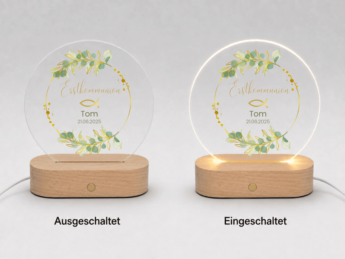 Personalisiertes Acryl-Nachtlicht zur Erstkommunion, Kommunion oder Konfirmation Little Mathilda Little Mathilda Nachtlicht