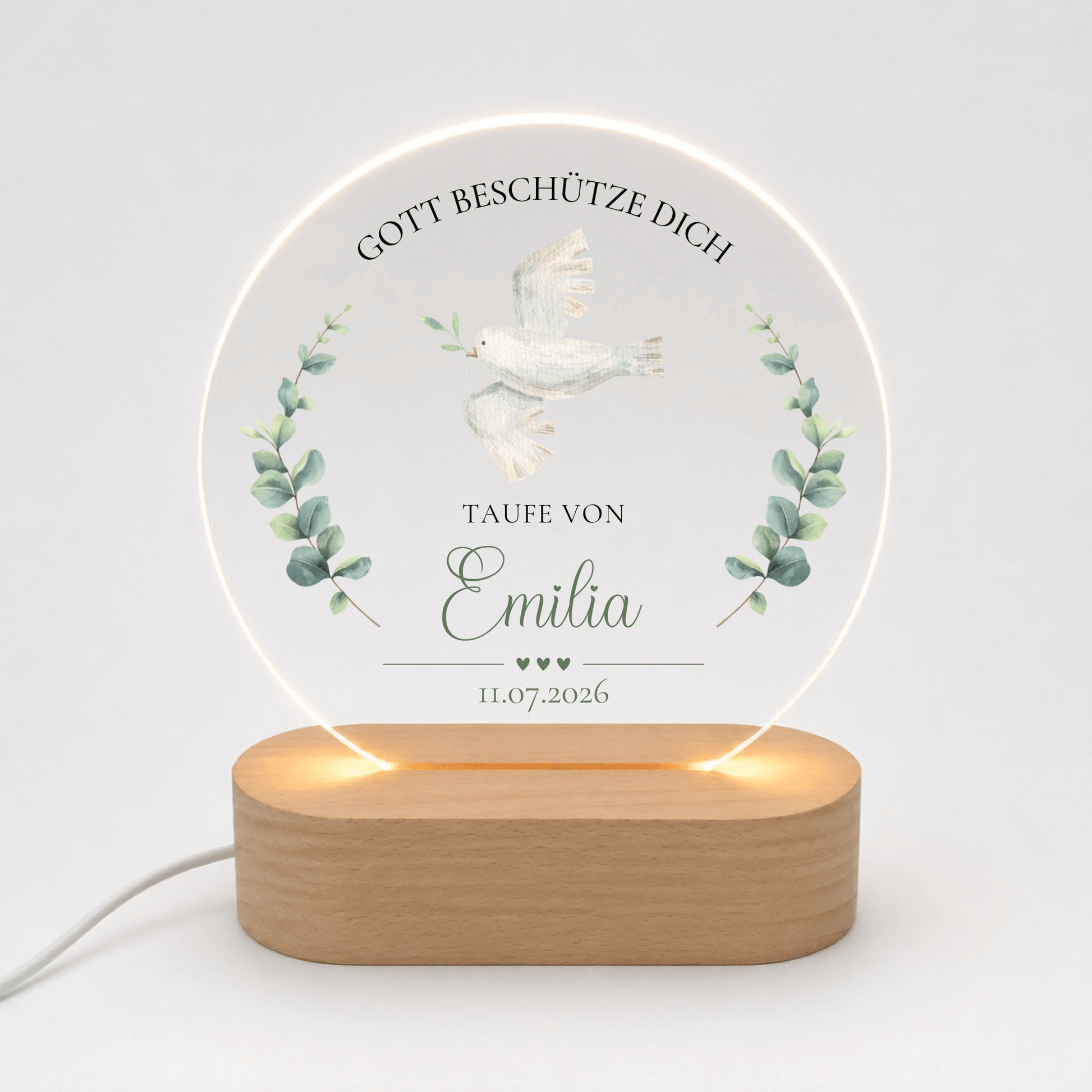 Personalisiertes Acryl-Nachtlicht zur Taufe mit Namen, Datum & Spruch Little Mathilda Little Mathilda Nachtlicht