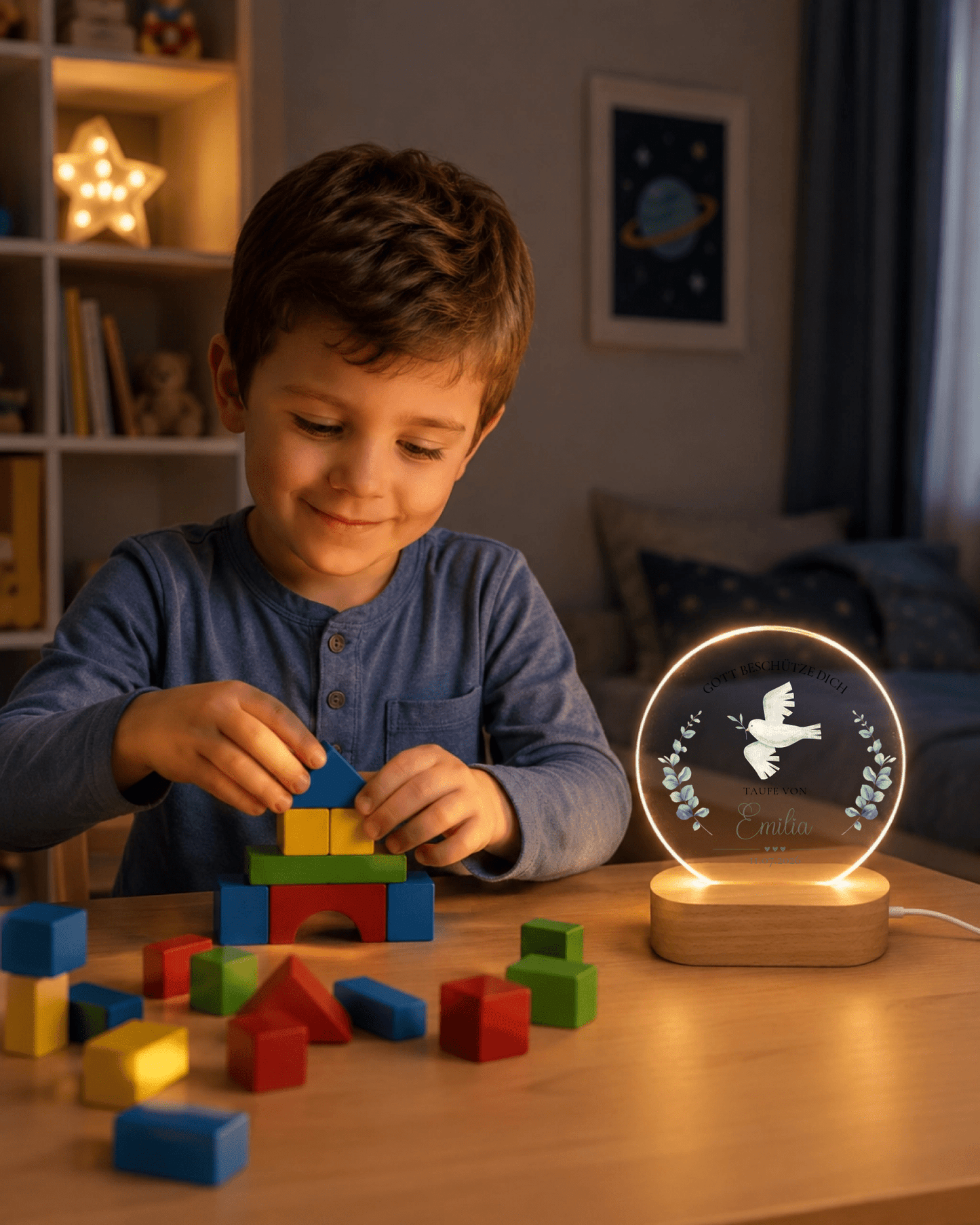 Personalisiertes Acryl-Nachtlicht zur Taufe mit Namen, Datum & Spruch Little Mathilda Little Mathilda Nachtlicht