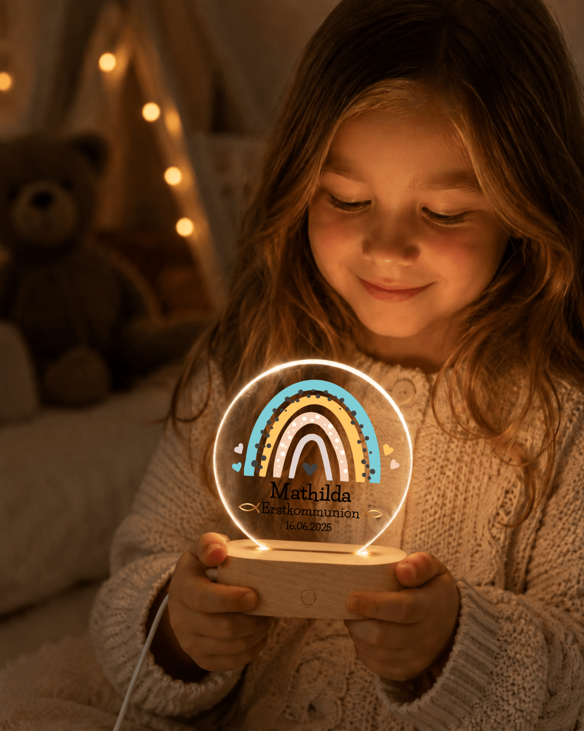 Personalisiertes Geschenk zur Taufe & Kommunion – Nachtlicht mit Namen Little Mathilda Little Mathilda Nachtlicht