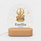 Personalisiertes Nachtlicht mit Namen und Datum – Safari-Tiere im Heißluftballon Little Mathilda Little Mathilda Nachtlicht