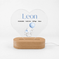 Personalisiertes Acryl - Nachtlicht Baby Elefant mit Namen & Geburtsdaten Little Mathilda Little Mathilda