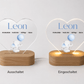 Personalisiertes Acryl - Nachtlicht Baby Elefant mit Namen & Geburtsdaten Little Mathilda Little Mathilda