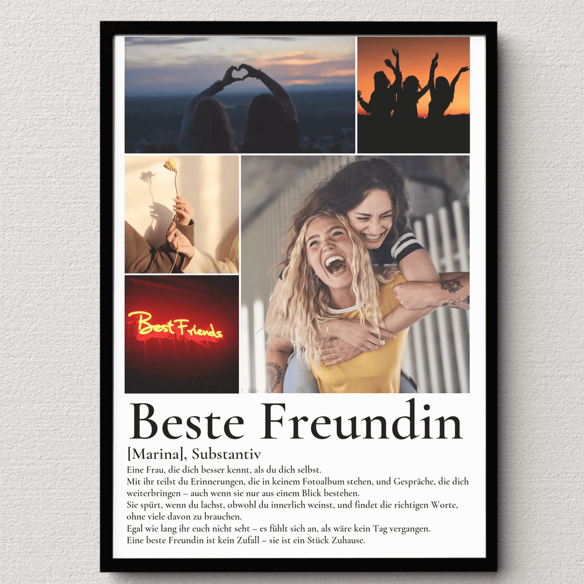 Beste Freundin Geschenk - personalisiertes Definitions Poster Beste Freundin Little Mathilda Little Mathilda Poster
