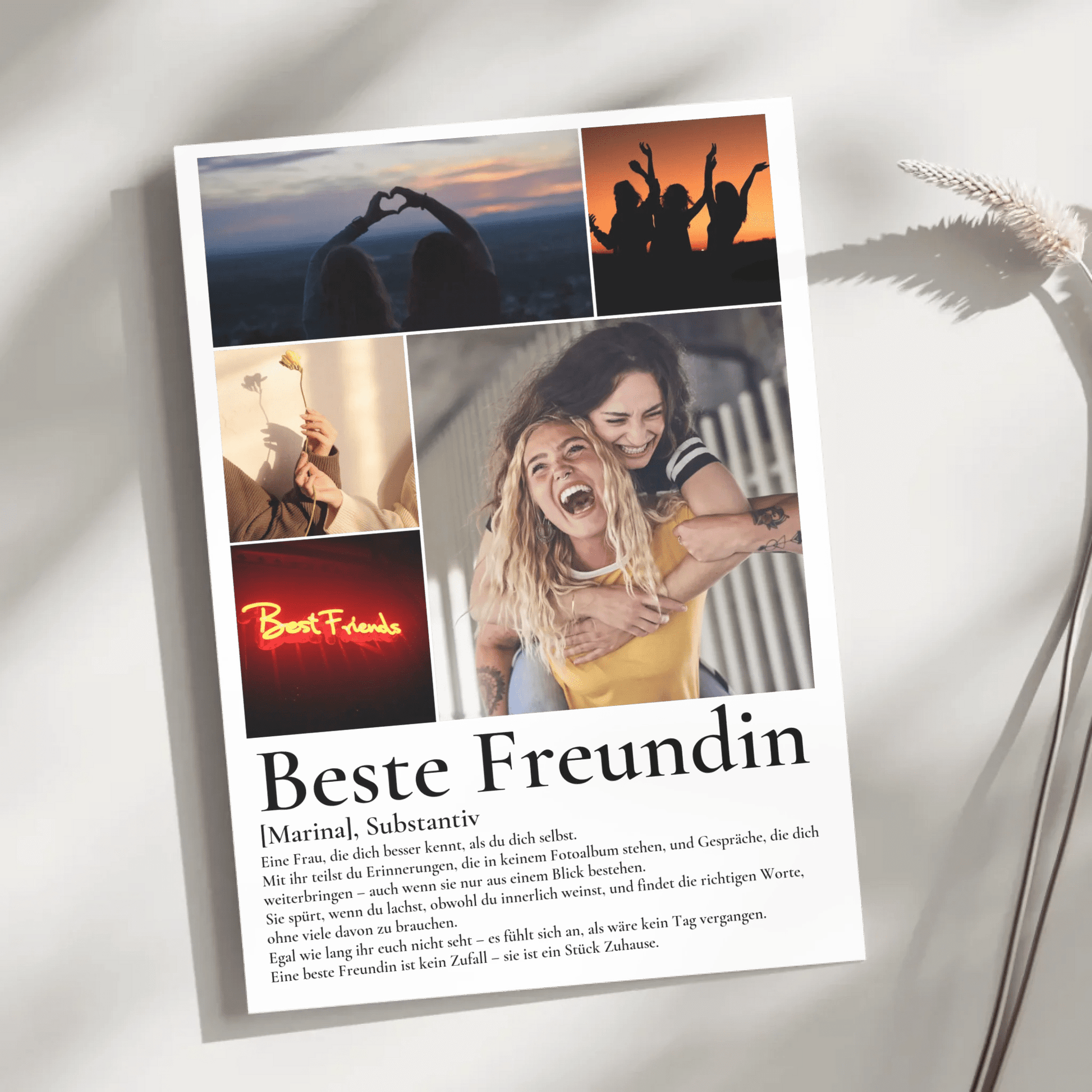Beste Freundin Geschenk - personalisiertes Definitions Poster Beste Freundin Little Mathilda Little Mathilda Poster