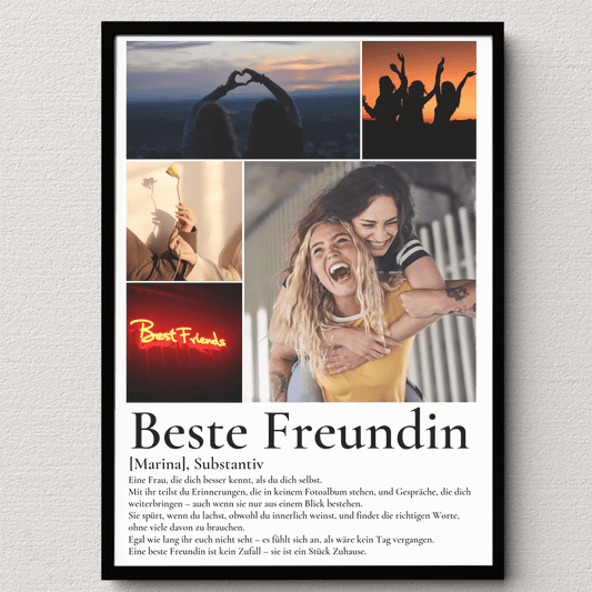 Beste Freundin Geschenk - personalisiertes Definitions Poster Beste Freundin Little Mathilda Little Mathilda Poster
