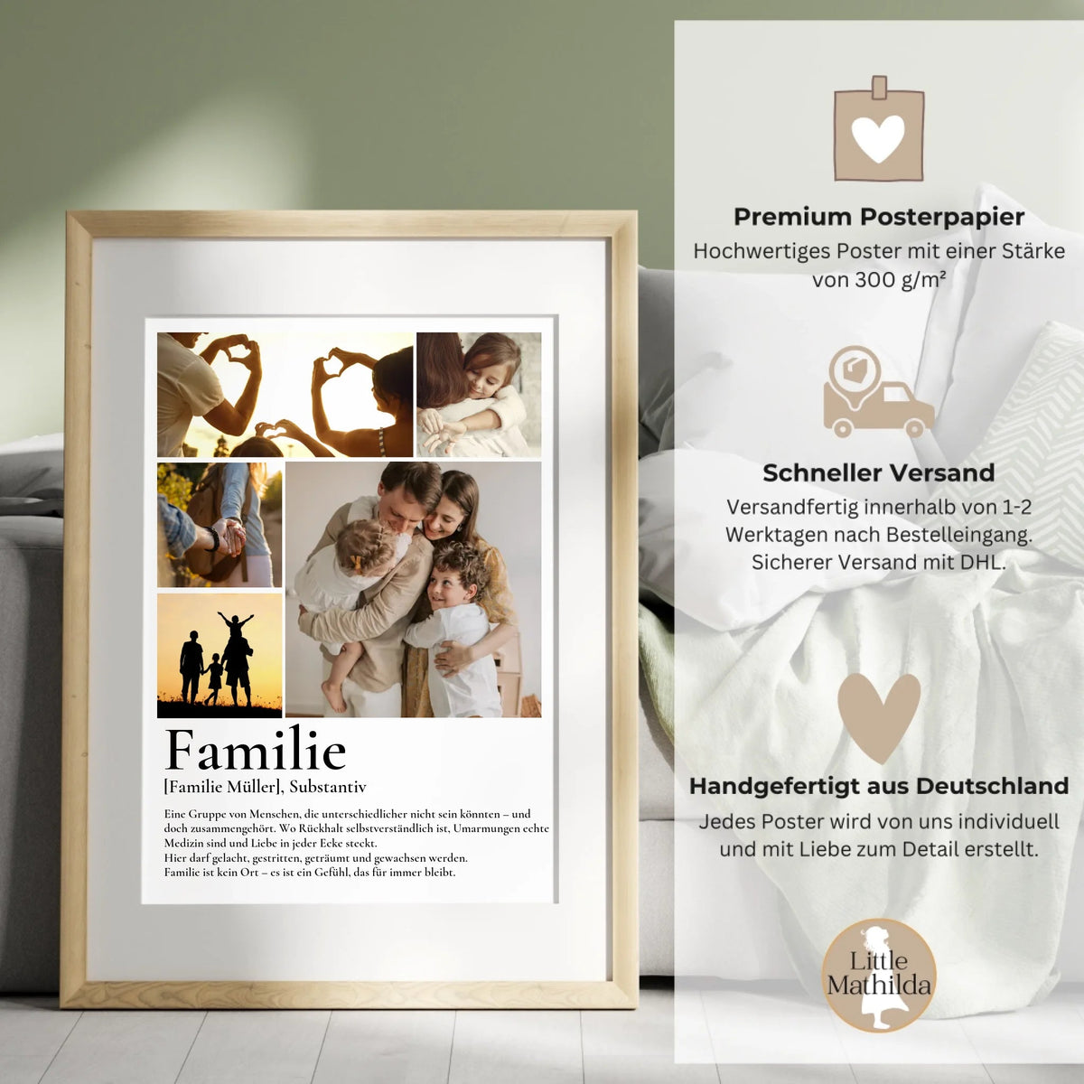 Familie - personalisiertes Definitions Poster als Fotocollage Little Mathilda Little Mathilda Poster