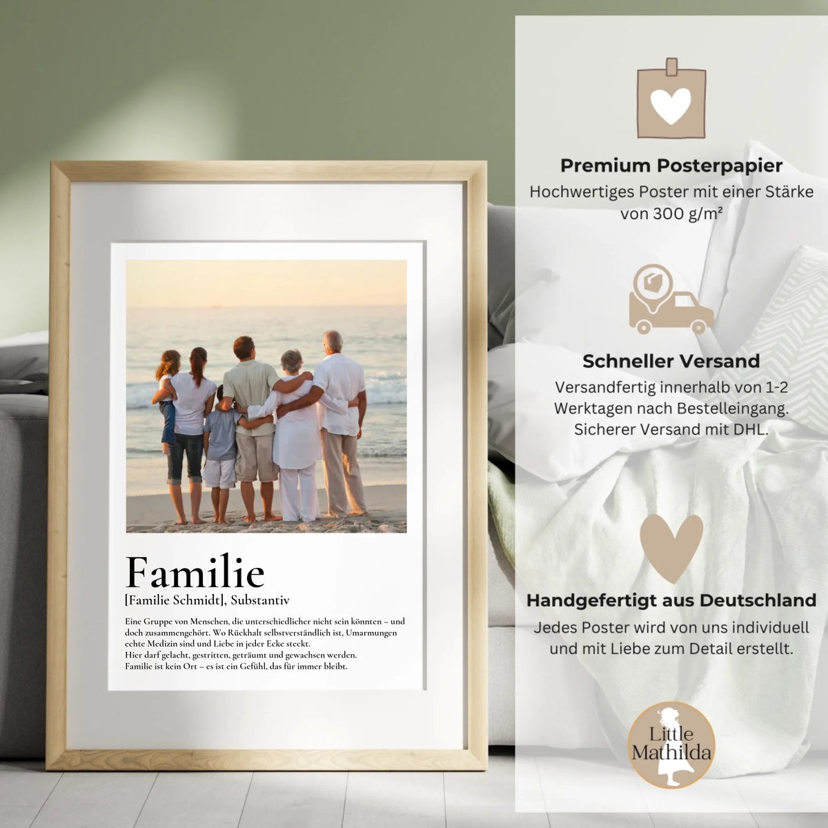 Familie - personalisiertes Definitions Poster mit Wunschfoto Little Mathilda Little Mathilda Poster