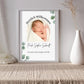 Geburtsposter Eukalyptus mit Geburtsdaten Little Mathilda Little Mathilda Poster