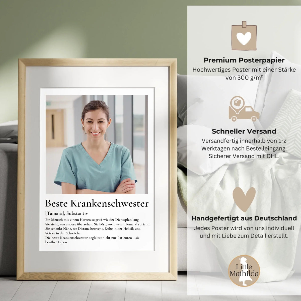 Geschenk Krankenschwester- personalisiertes Poster Beste Krankenschwester Little Mathilda Little Mathilda Poster