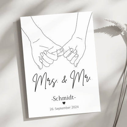 Hochzeitsposter: Mrs. & Mr. "haltende Hände" Little Mathilda Little Mathilda Poster