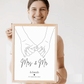 Hochzeitsposter: Mrs. & Mr. "haltende Hände" Little Mathilda Little Mathilda Poster