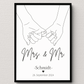 Hochzeitsposter: Mrs. & Mr. "haltende Hände" Little Mathilda Little Mathilda Poster