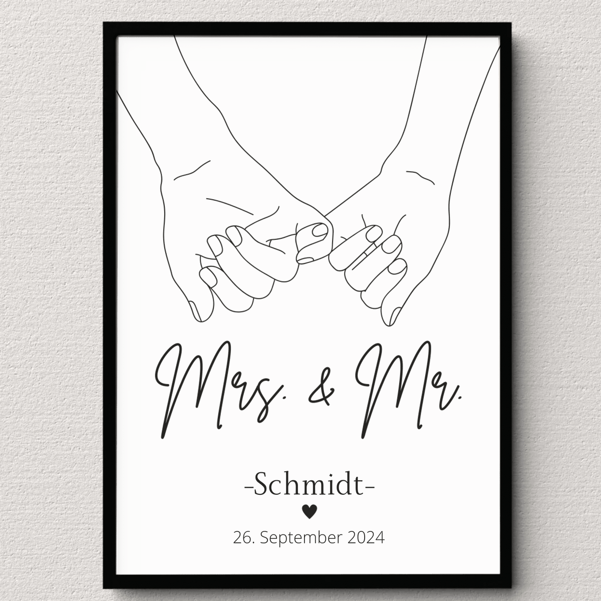 Hochzeitsposter: Mrs. & Mr. "haltende Hände" Little Mathilda Little Mathilda Poster