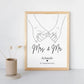Hochzeitsposter: Mrs. & Mr. "haltende Hände" Little Mathilda Little Mathilda Poster