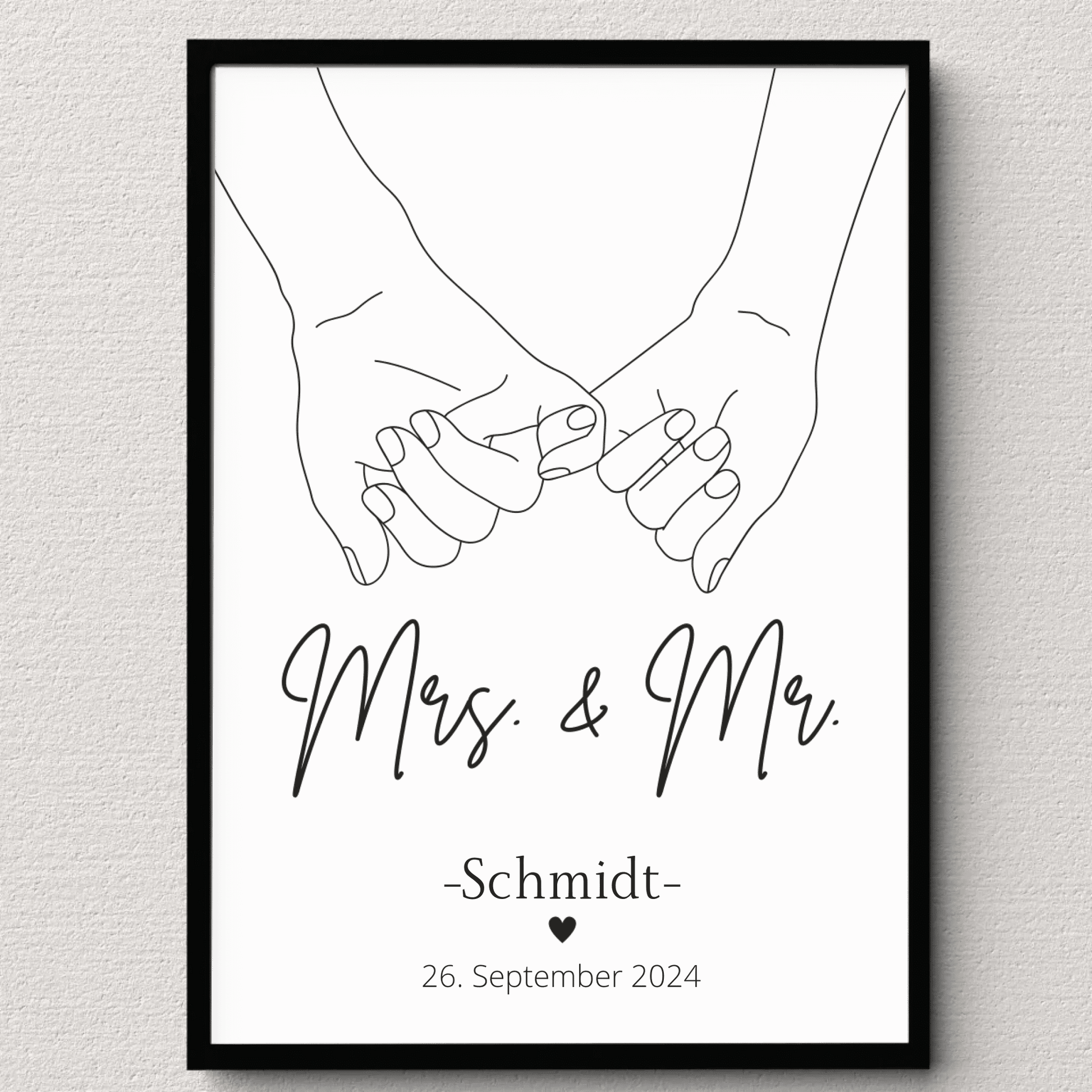 Hochzeitsposter: Mrs. & Mr. "haltende Hände" Little Mathilda Little Mathilda Poster