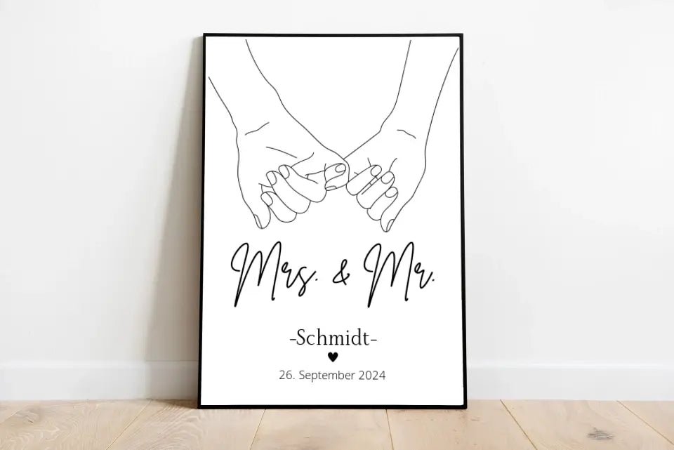 Hochzeitsposter: Mrs. & Mr. "haltende Hände" Little Mathilda Little Mathilda Poster