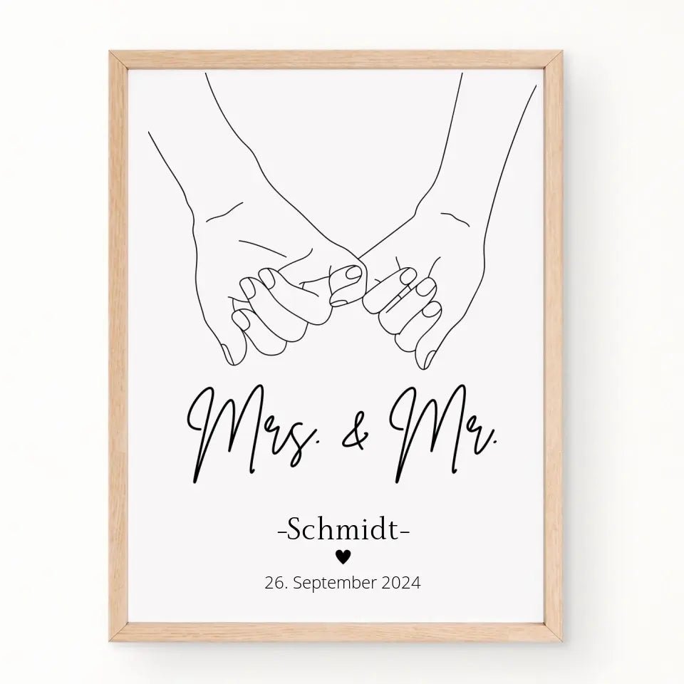 Hochzeitsposter: Mrs. & Mr. "haltende Hände" Little Mathilda Little Mathilda Poster