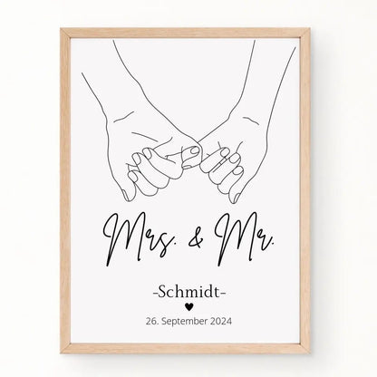 Hochzeitsposter: Mrs. & Mr. "haltende Hände" Little Mathilda Little Mathilda Poster