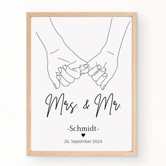 Hochzeitsposter: Mrs. & Mr. "haltende Hände" Little Mathilda Little Mathilda Poster