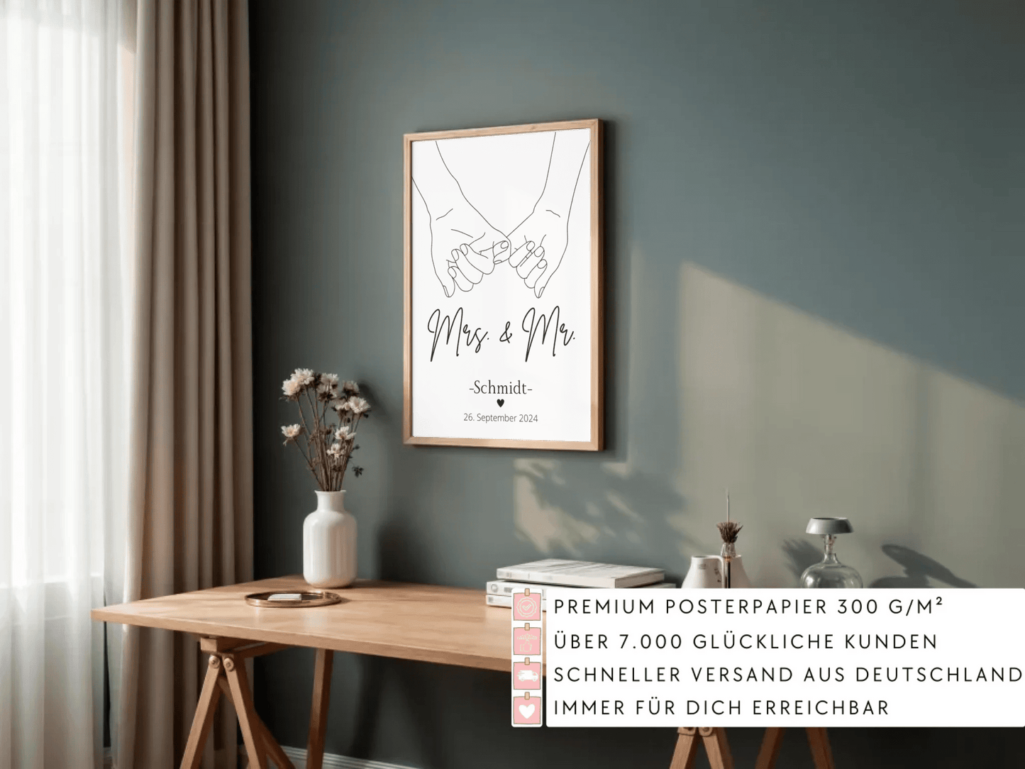 Hochzeitsposter: Mrs. & Mr. "haltende Hände" Little Mathilda Little Mathilda Poster