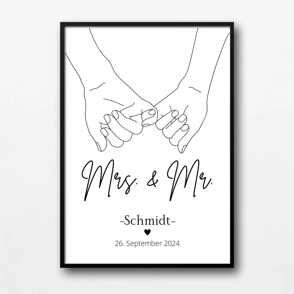 Hochzeitsposter: Mrs. & Mr. "haltende Hände" Little Mathilda Little Mathilda Poster