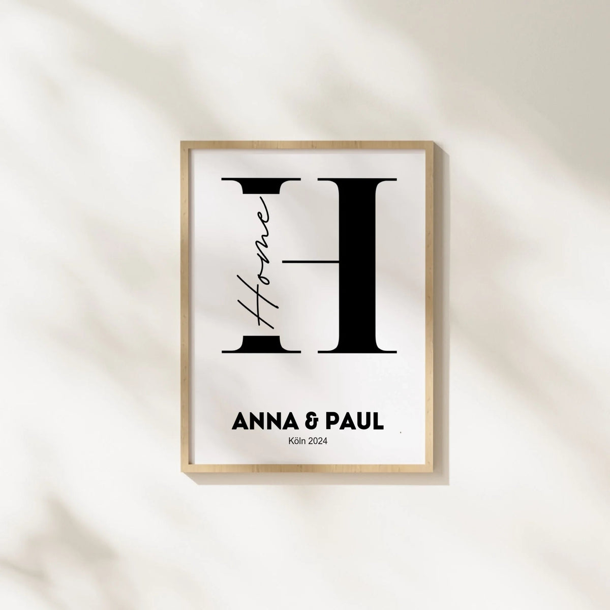 Minimalistisches Poster "HOME" in schwarz weiß mit Namen Little Mathilda Little Mathilda Poster