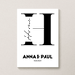 Minimalistisches Poster "HOME" in schwarz weiß mit Namen Little Mathilda Little Mathilda Poster