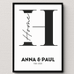 Minimalistisches Poster "HOME" in schwarz weiß mit Namen Little Mathilda Little Mathilda Poster